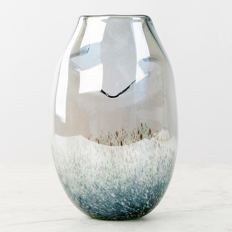 Голографическая ваза ручной работы с изогнутым краем Folded Edge Handcrafted Holographic Glass Vase