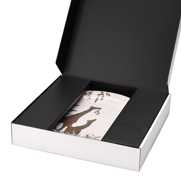 Белая обеденная тарелка с жирафами Африка Africa Dinner Plate Giraffes White