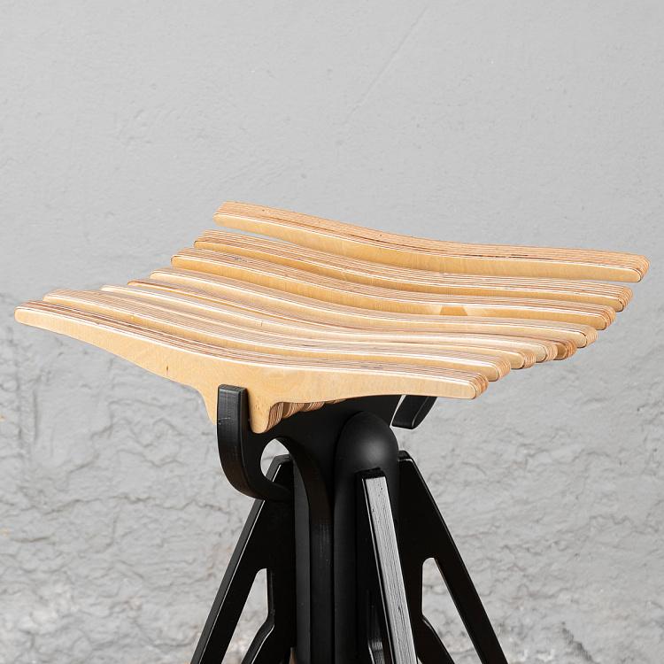 Бежевый высокий барный стул Бык Bull Barstool High Natural/Black