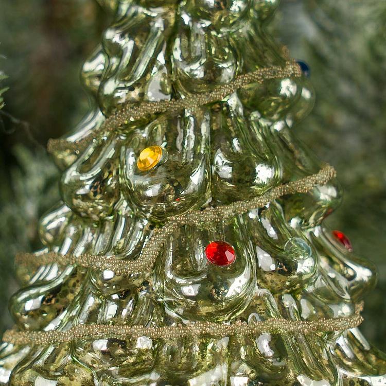 Ёлочная игрушка Зелёная ёлочка со стразами Rhinestones Christmas Tree Ball Green 12 cm