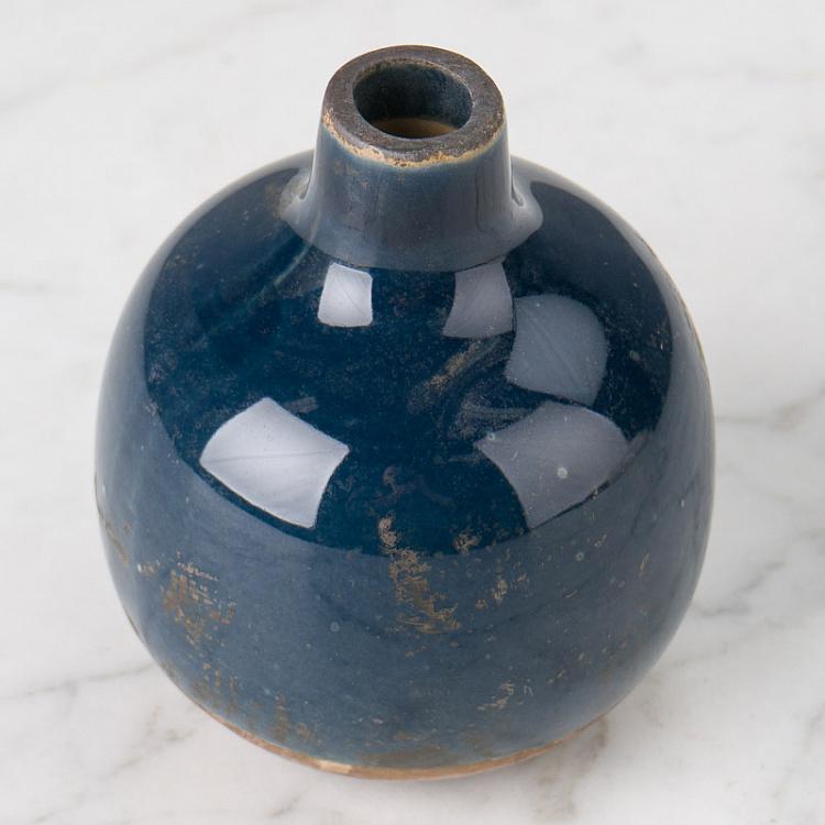 Керамическая тёмно-синяя мини-ваза Ceramic Vase Dark Blue Mini