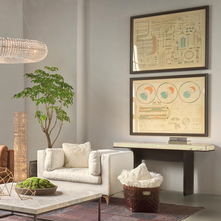 Картина-чертеж План палубы лодки Boat Blueprint Deck