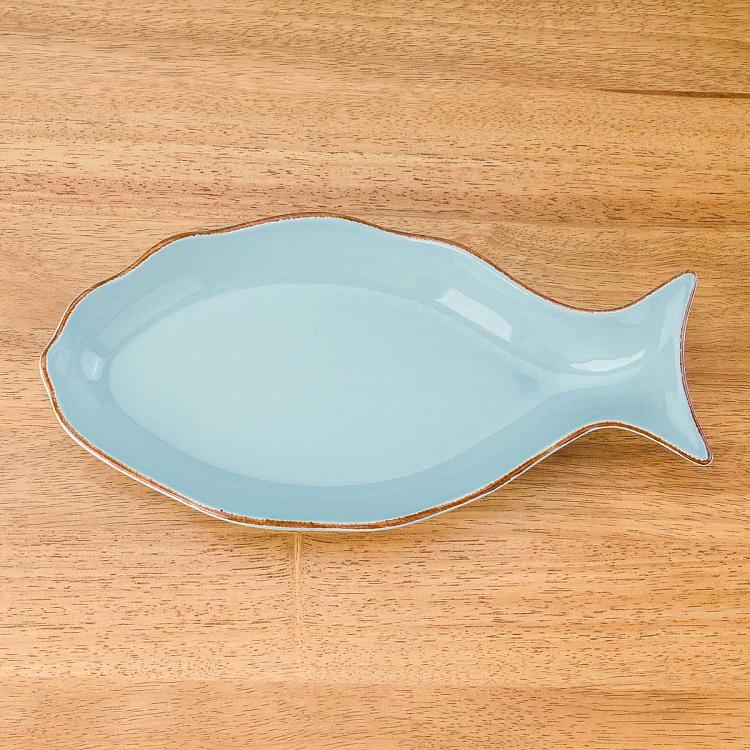 Голубое сервировочное блюдо Рыбка Дори, L Dory Fish Plate Large Blue