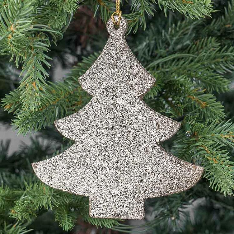 Ёлочная игрушка Золотистая ёлочка с разноцветными стразами 2 Multi-Colored Christmas Tree Pendant 2 15 cm