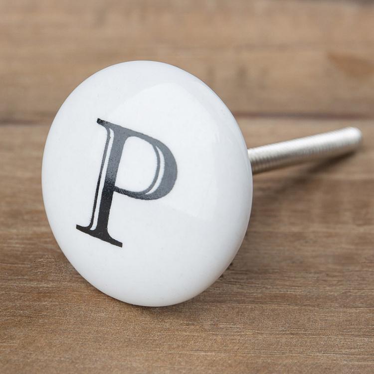 Мебельная ручка-кнопка Алфавит P Alphabet Knob P