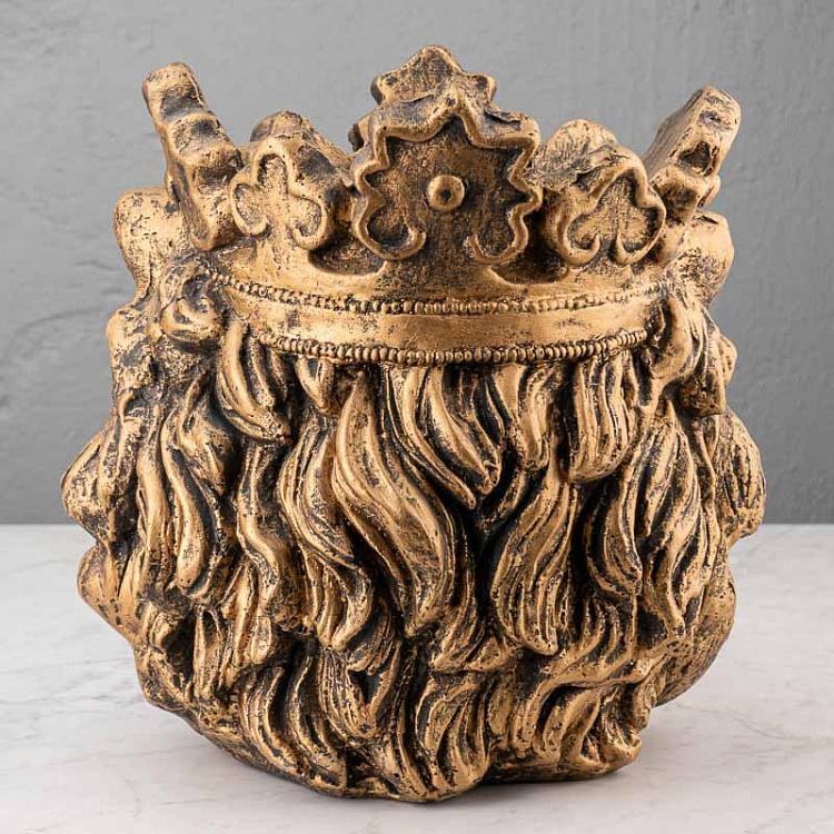 Золотая ваза Голова льва Кларенса Lion Head Clarence Vase Gold