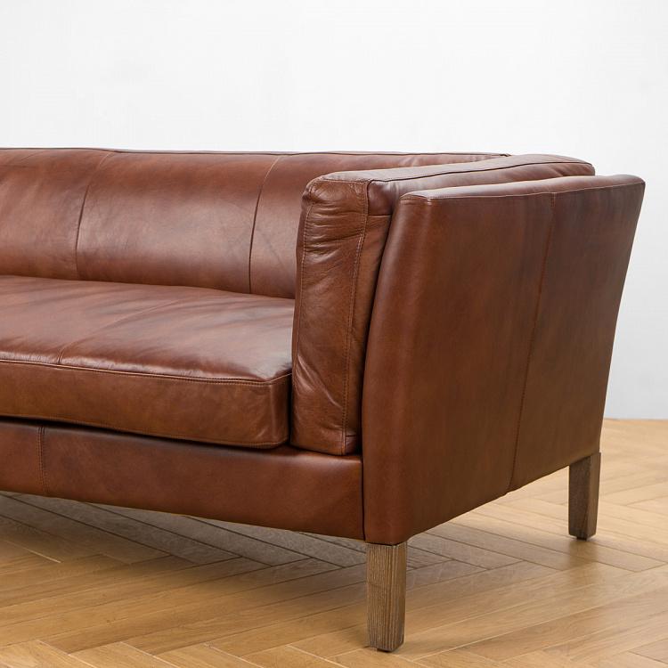 Трёхместный диван Линкольн, коричневые ножки Lincoln 3 Seater, Rustic Brown Ash PF