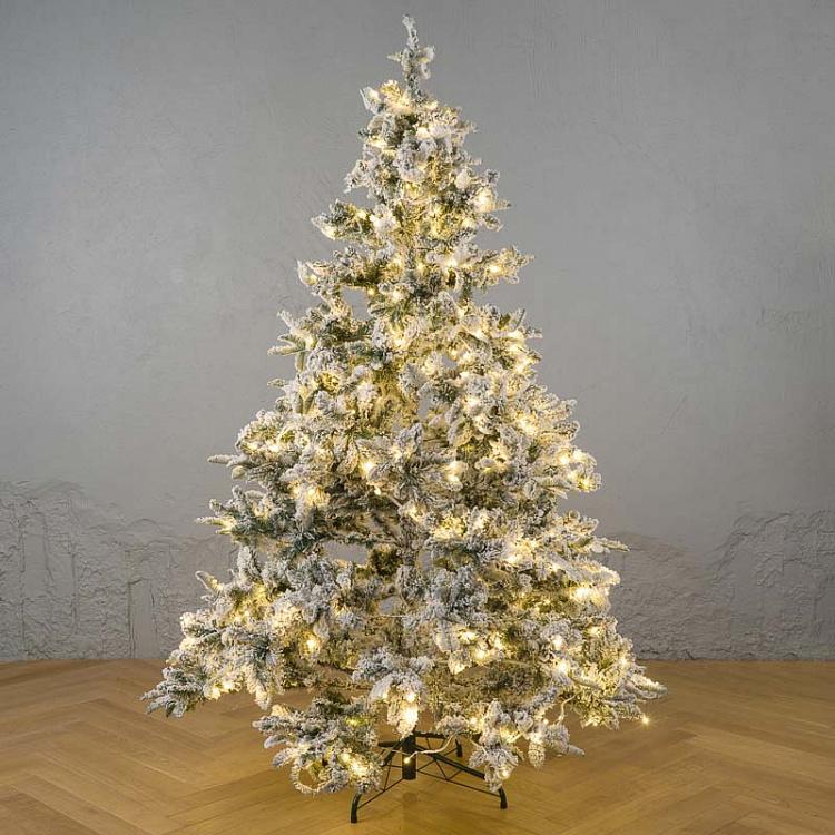 Искусственная заснеженная новогодняя ёлка с led-гирляндой, 213 см Snow-Covered Spruce With 460 LED Bulbs 213 cm