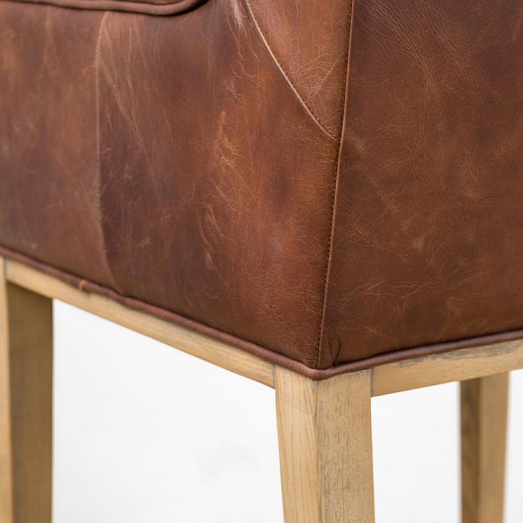 Барный стул с подлокотниками Маргарита, светлые ножки Margarita Barstool With Arms, Oak Brown