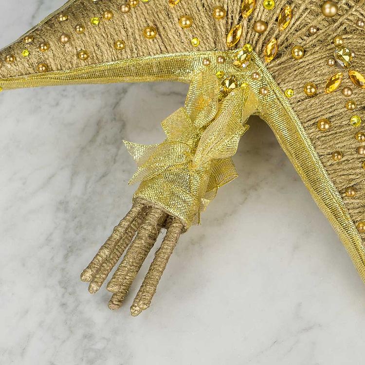 Верхушка на ёлку Золотая звезда со стразами Star Tree Topper Gold With Rhinestones 49 cm