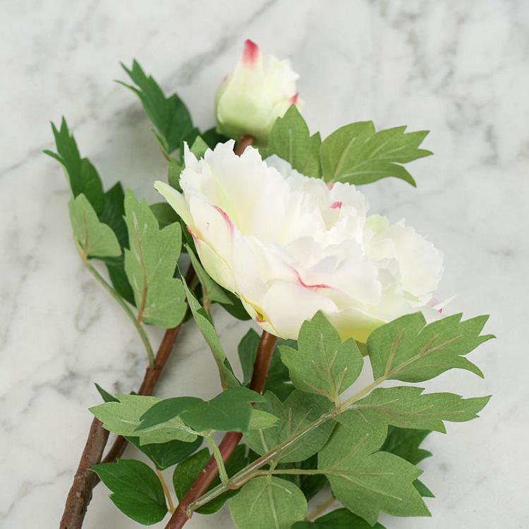 Искусственный пион белый Peony Branch White 35 cm