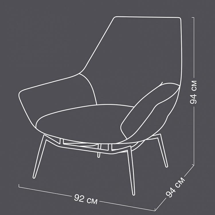 Кресло Бельфьоре с высокой спинкой, бронзовые ножки Belfiore High Back Armchair, Bronze