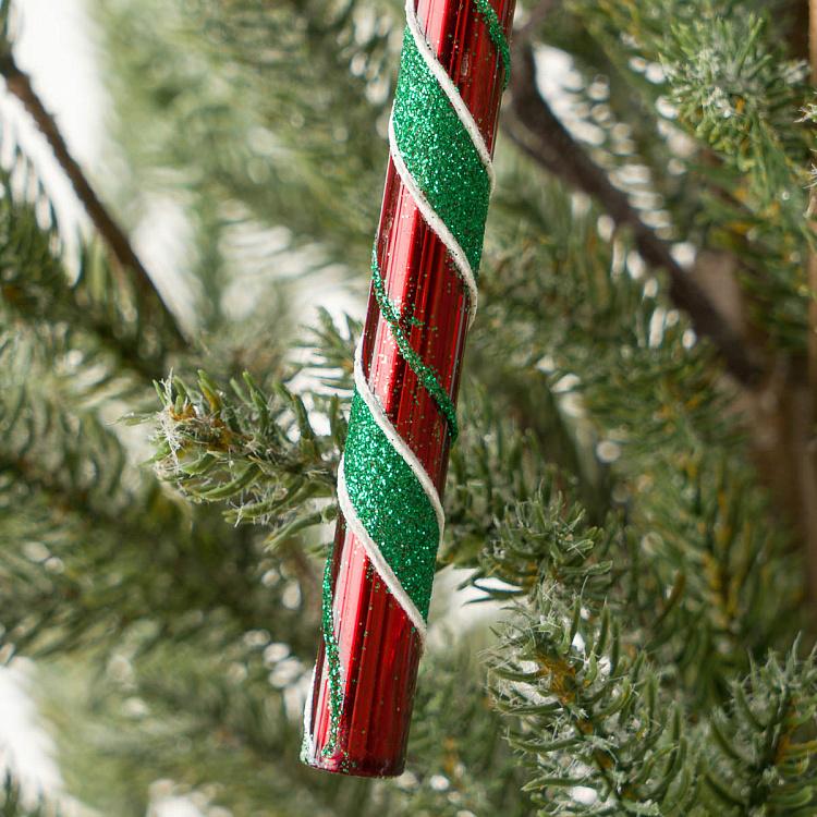 Ёлочная игрушка Красно-зелёная карамелька Caramel Red Green 17 cm