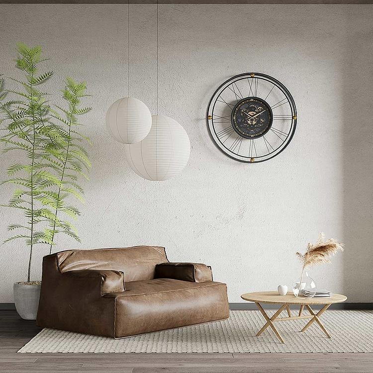 Настенные часы Индастриал с шестерёнками Industrial Wall Clock With Gears