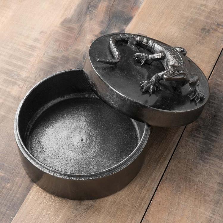 Шкатулка для украшений с ящерицей Metal Box With Lizard Lid
