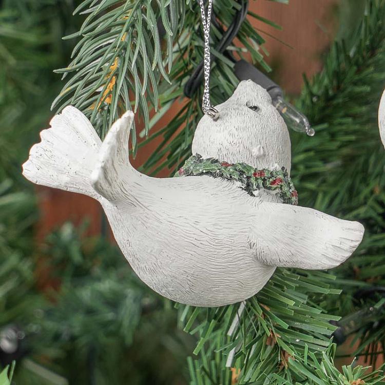 Набор из двух ёлочных игрушек Полярный медведь и тюлень Set Of 2 Xmas Polar Bear And Seal White 10 cm