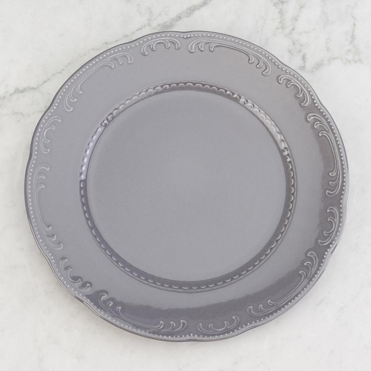 Туманно-серая обеденная тарелка Старая Вена, L Vecchio Vienna Dinner Plate Large London Smoke