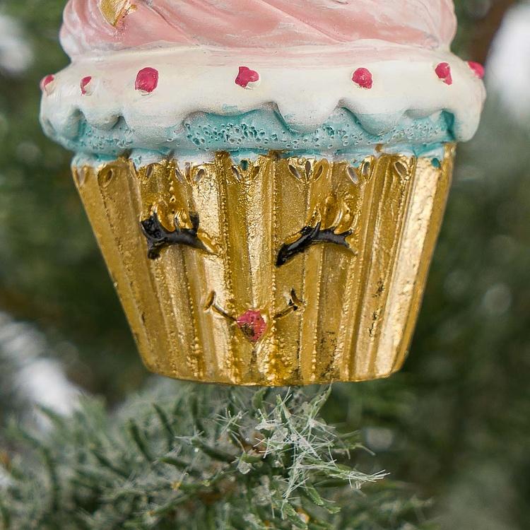 Набор из двух ёлочных игрушек Капкейки для леди Set Of 2 Smiling Lady Cupcakes 7 cm