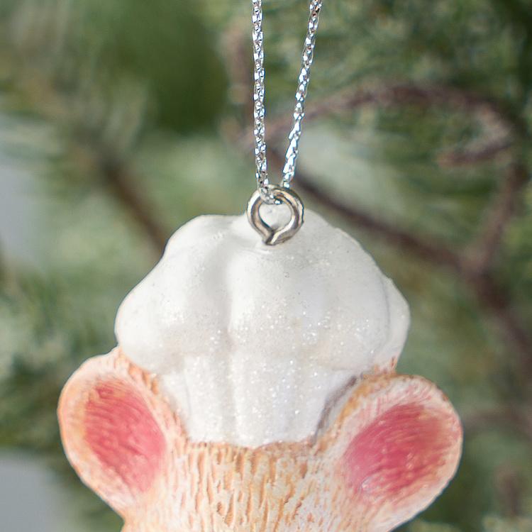 Набор из двух ёлочных игрушек Мыши-повара из Сладкого королевства Set Of 2 Candyland Chef Mice Pink Blue 9 cm