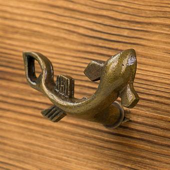 Chic Koi Fish Knob Brass Antique