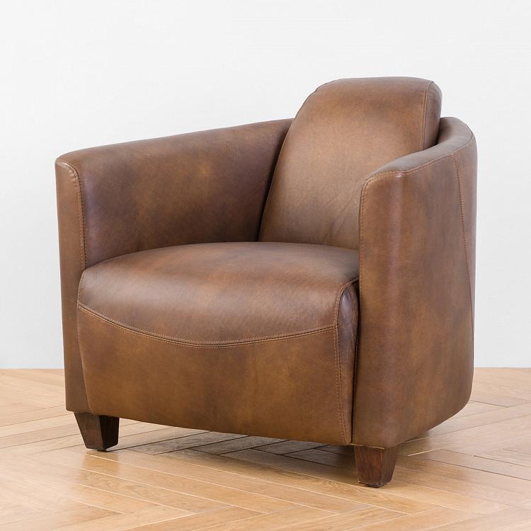 Кресло Инспектор, красно-коричневые ножки Inspector Armchair, Red Brown Wood D