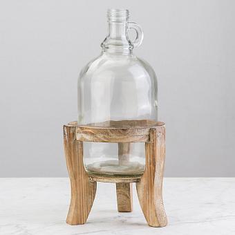 Bottle Vase With Wooden Stand