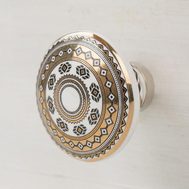 Керамическая мебельная ручка Нефертити Nefertiti Ceramic Gold Knob