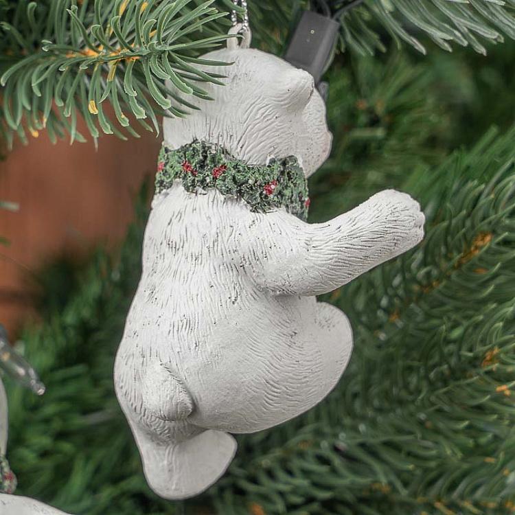 Набор из двух ёлочных игрушек Полярный медведь и тюлень Set Of 2 Xmas Polar Bear And Seal White 10 cm