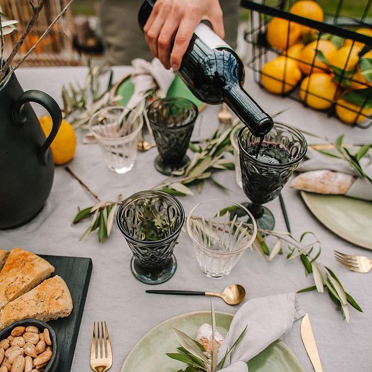 Антрацитовый бокал для вина Лион Lyonnais Anthracite Grey Wine Glass