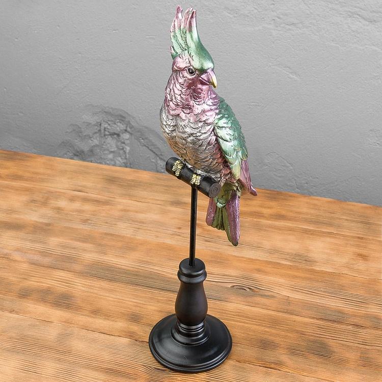 Статуэтка Попугай на подставке Parrot Bird On Stand Purple Green