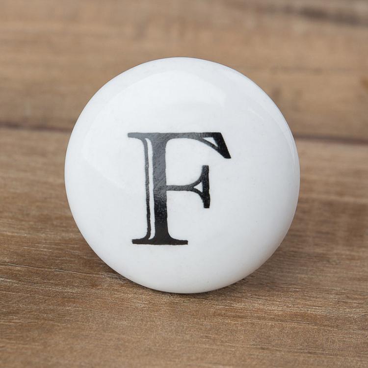 Мебельная ручка-кнопка Алфавит F Alphabet Knob F