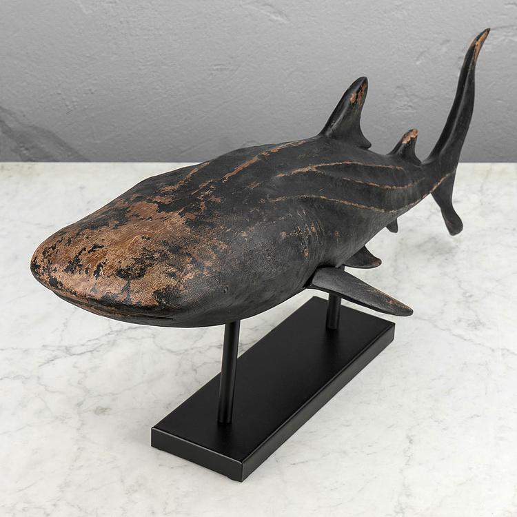 Статуэтка на подставке Чёрная акула, L Black Shark On Metal Base Large