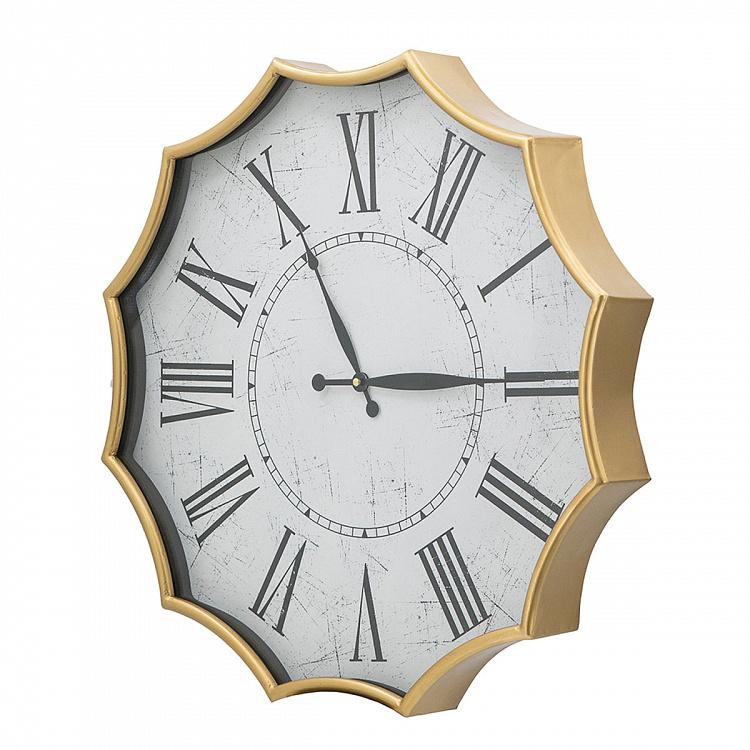 Настенные часы Додекагон с винтажным эффектом Dodecagon Weathered White Wall Clock