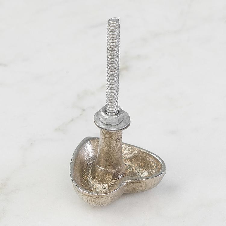 Мебельная ручка Серебряное сердце Heart Knob Silver