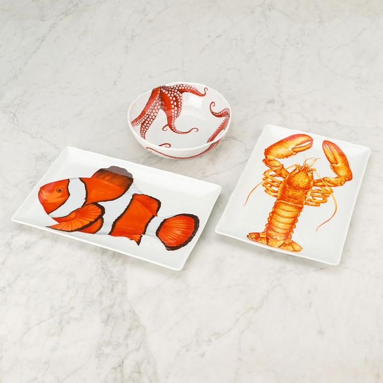 Прямоугольная сервировочная тарелка Средиземноморская диета Рыба-клоун Dieta Mediterranea Pagliaccio Rectangle Serving Plate