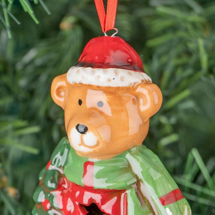 Ёлочная игрушка с лампочкой Мишка Тедди Christmas Teddy Bear With Lights 11,5 cm