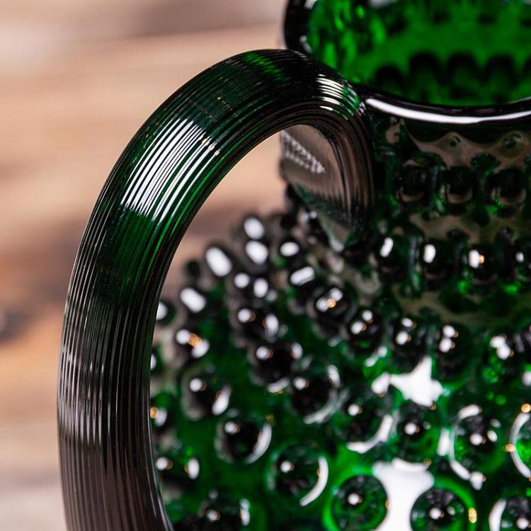 Изумрудный кувшин Диамант Pitcher Hobnail Green Large