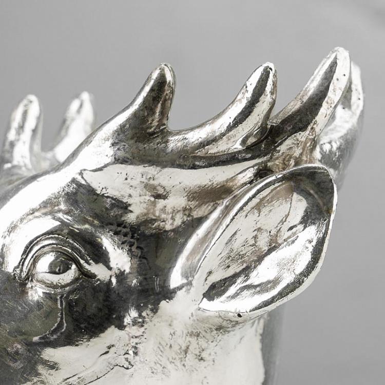 Серебряное кашпо Олень Deer Planter Silver