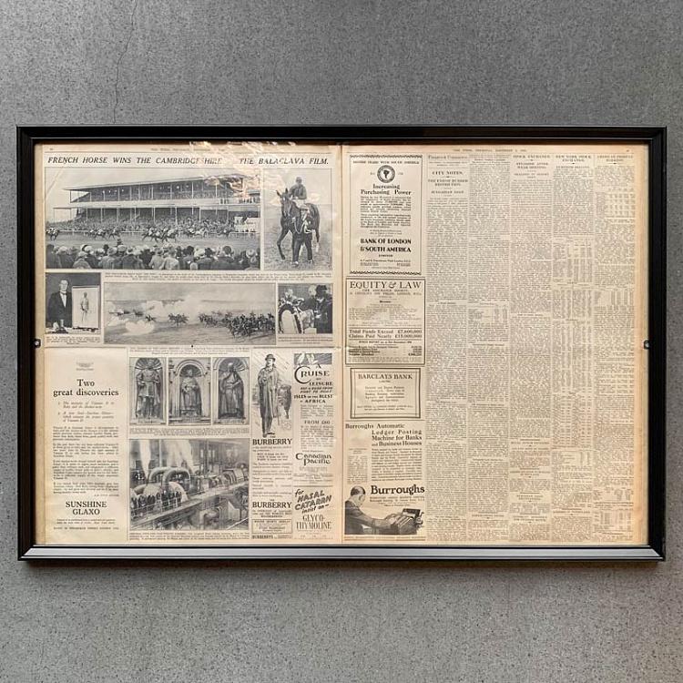 Винтажная газета в раме Таймс, 1 ноября 1928 Vintage Times, Nov 1, 1928