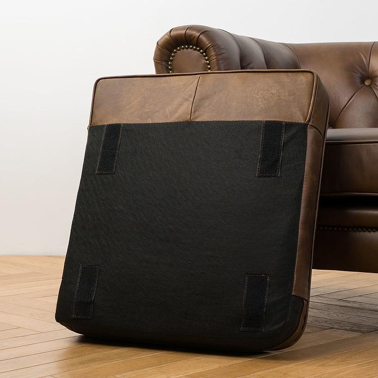 Двухместный диван Парламент, красно-коричневые ножки Parlament 2 Seater, Red Brown Wood D