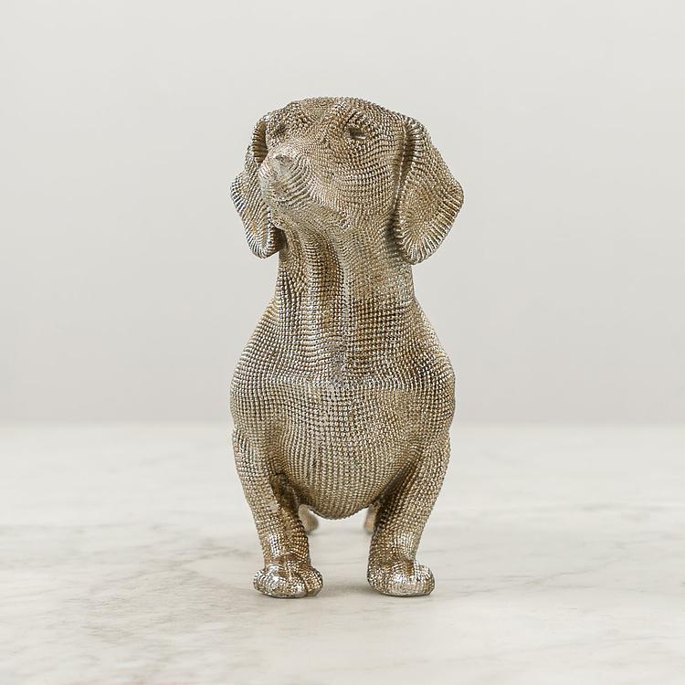 Статуэтка со стразами Такса Dachshund Figure With Rhinestones Silver