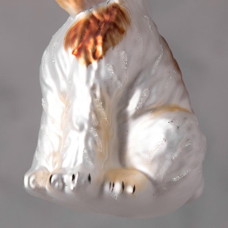 Набор из двух ёлочных игрушек Собаки Set Of 2 Glass Dogs Black/Cream 9 cm