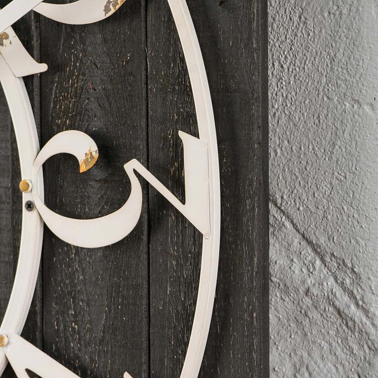 Настенные часы из крашеного дерева Барни Barney Black Pine Clock