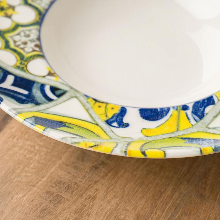 Набор из трёх тарелок для пасты Средиземноморская майолика Set Of 3 Seaside Maiolica Pasta Plates