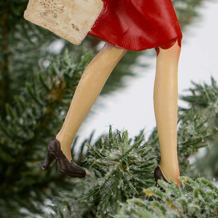 Набор из двух ёлочных игрушек Леди с покупками Set Of 2 Xmas Shopping Ladies 11,5 cm