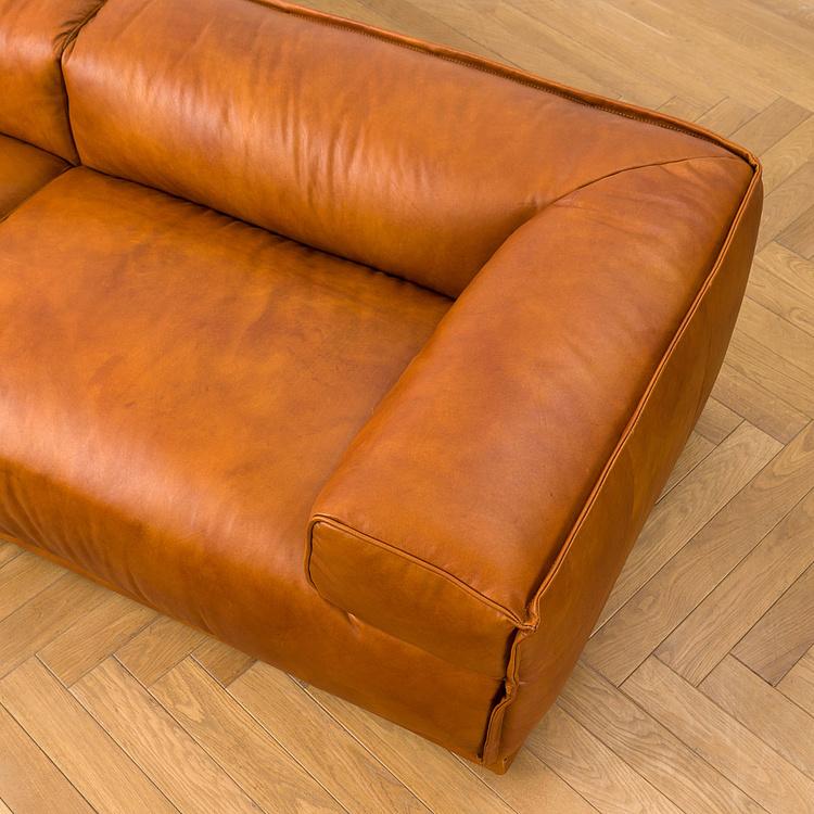 Трёхместный диван Севилья, красно-коричневые ножки Sevilla 3 Seater, Red Brown Wood D