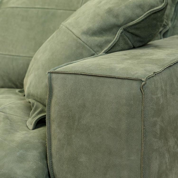 Трёхместный кожаный диван Сити, ножки цвета латуни City 3 Seater, Brass Metal Leather RM