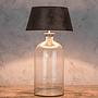 Настольная лампа с абажуром Table Lamp Bottle In Clear Glass With Shade Vintage Way On Gold