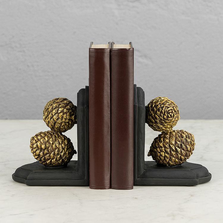 Набор из двух держателей для книг Сосновые шишки Bookends Pinecones