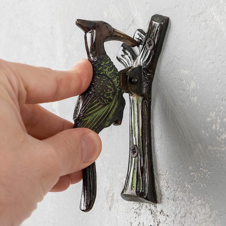 Дверной молоток Дятел Woodpecker Antique Brass Door Knocker